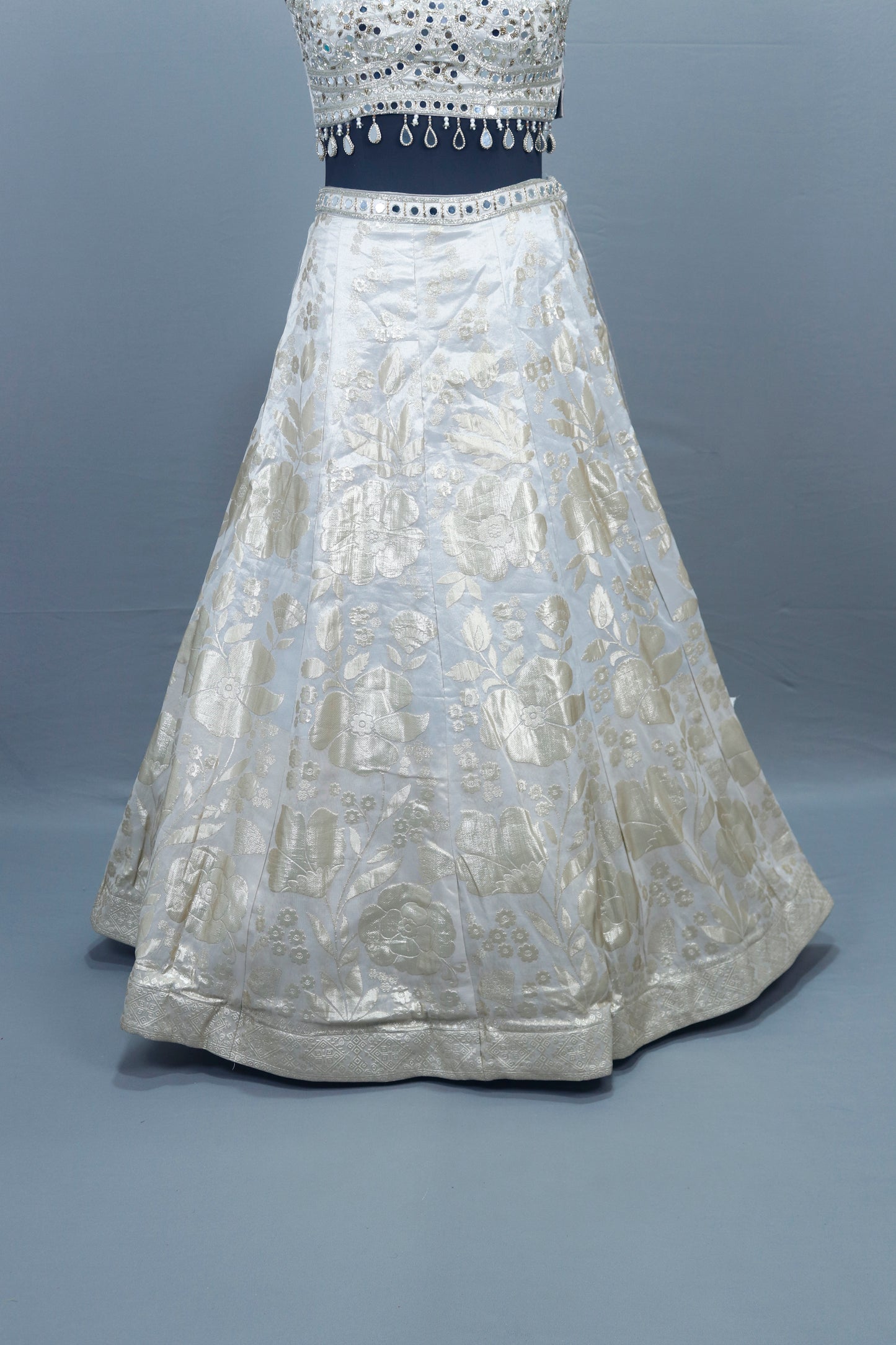Ivory White Lehenga Choli with Dupatta Elegant Designer