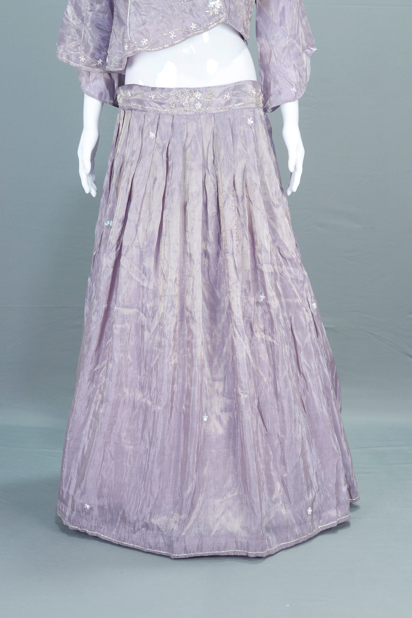 Lavender Crop Top Lehenga Set Modern Party Wear Festive Outfit