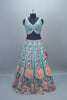 Teal Blue Multi Color Bridal Lehenga Choli with Dupatta