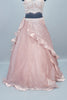 Designer Rose Gold Lehenga Choli Blouse and Sheer Cape Party Wear