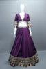 Designer Purple Silk Lehenga Choli Border and Dupatta