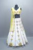 Yellow White Lehenga Choli with Dupatta Designer Party Wear
