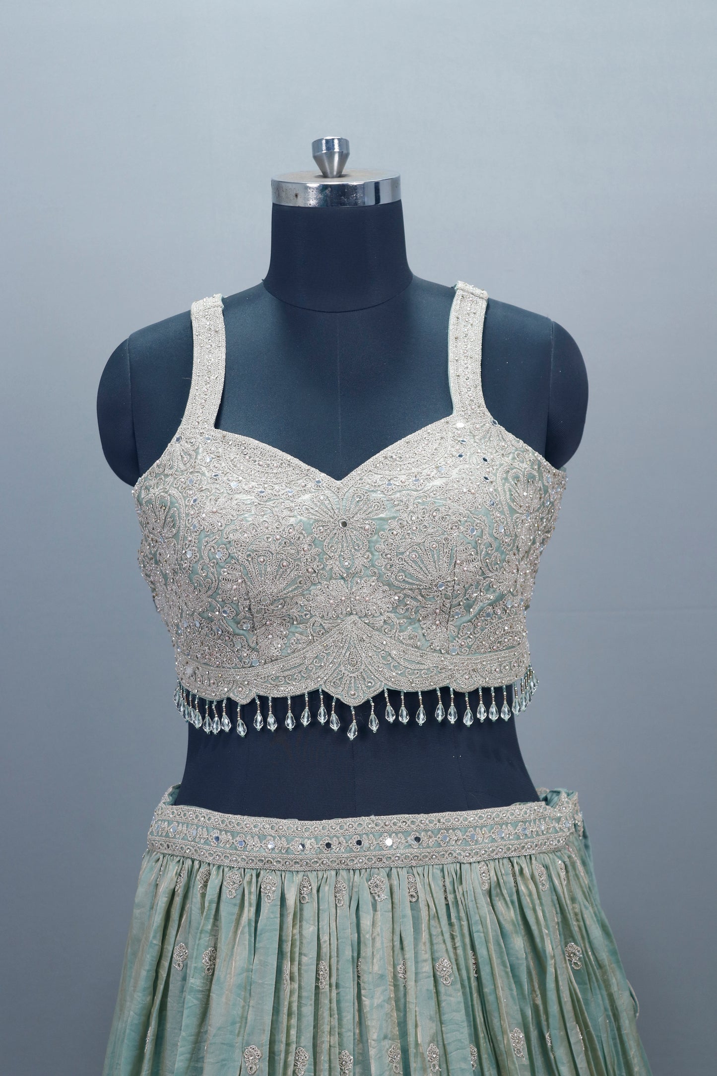 Pastel Green Lehenga Choli with Dupatta Party Wear