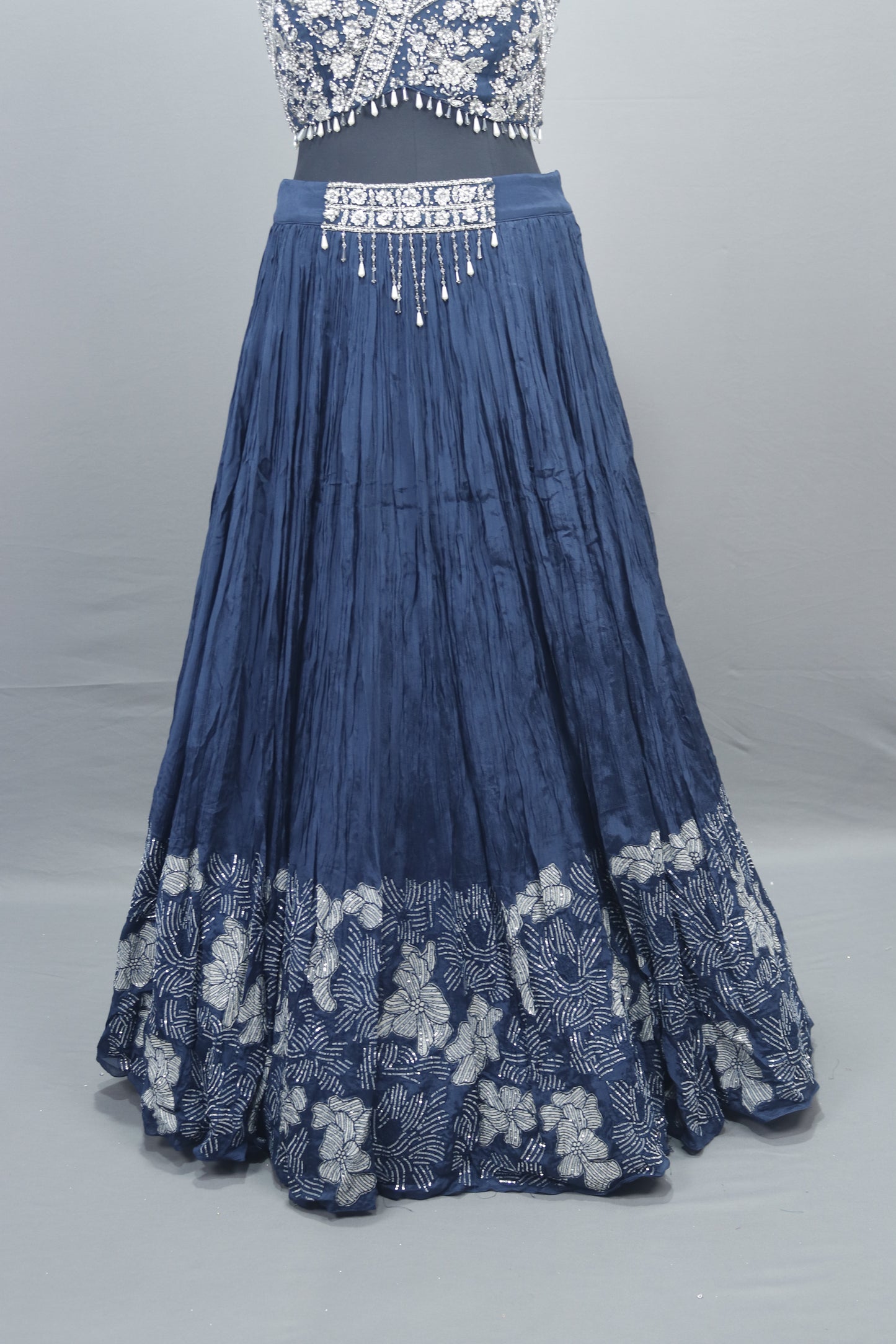 Designer Navy Blue Lehenga Choli with Dupatta