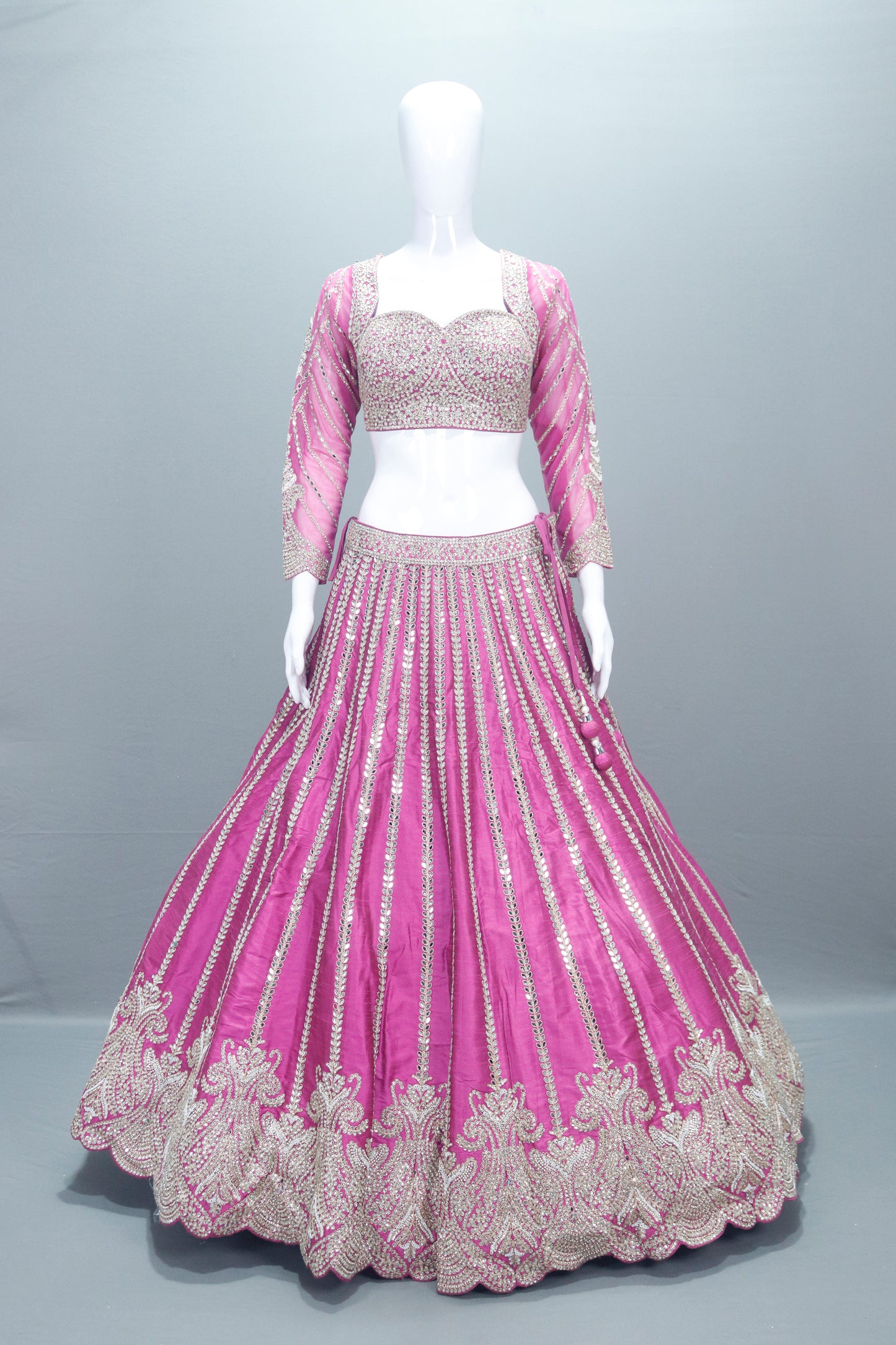 Violet Bridal Lehenga Choli Sheer Dupatta Designer Party Wear