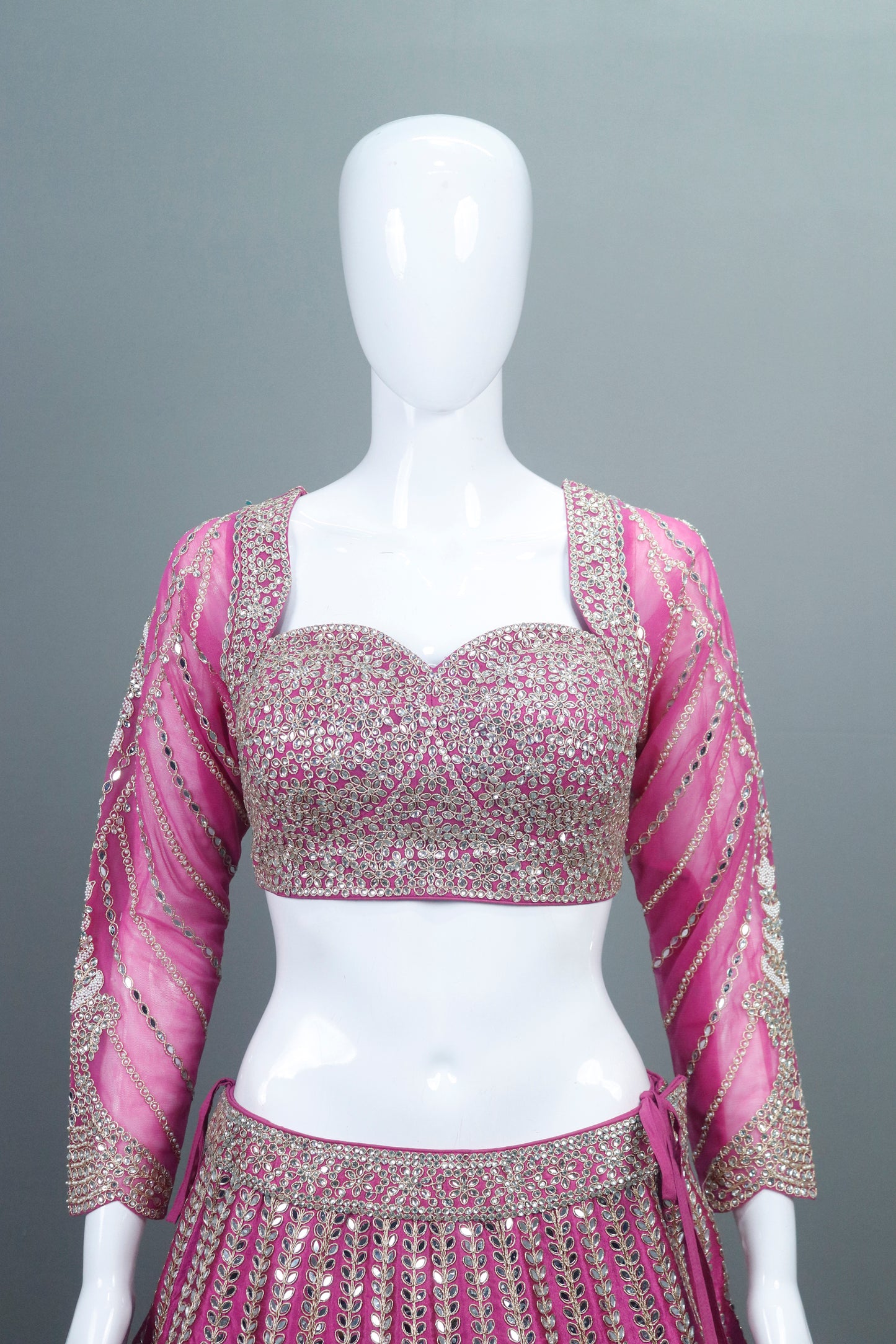 Violet Bridal Lehenga Choli Sheer Dupatta Designer Party Wear