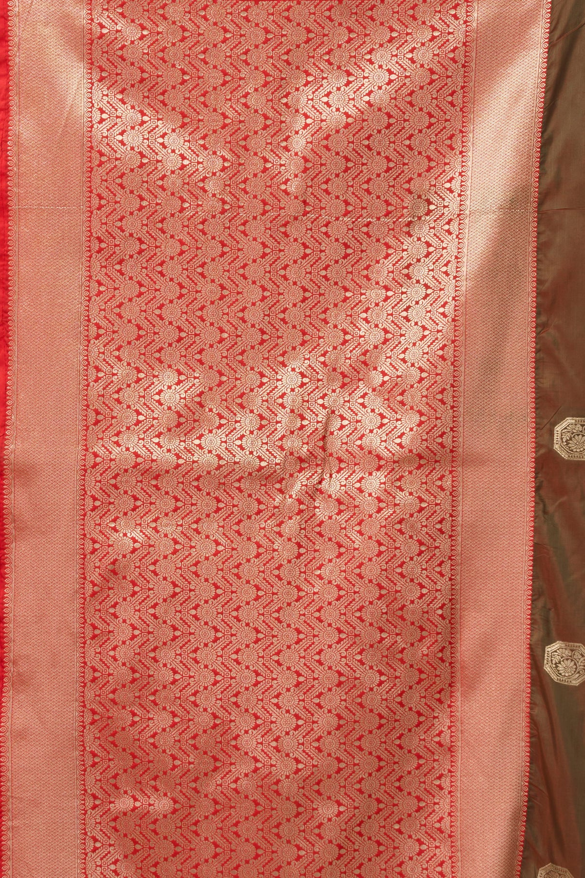Sophisticated Brown Soft Silk Saree with Red Zari Woven Work for Women