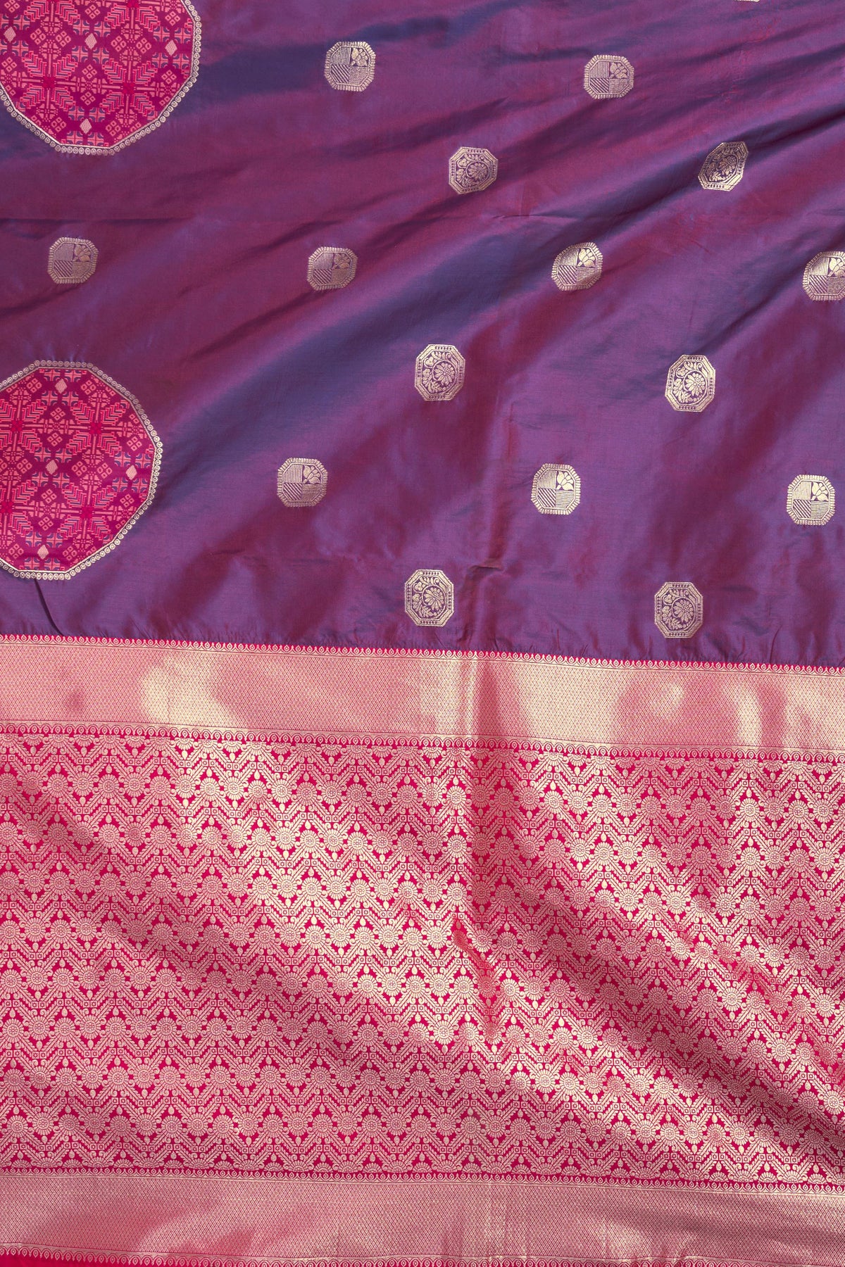 Enchanting Purple Soft Silk Saree with Zari Woven Work for Women
