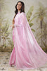 Elegant Light Pink Satin Silk Saree Party Wear
