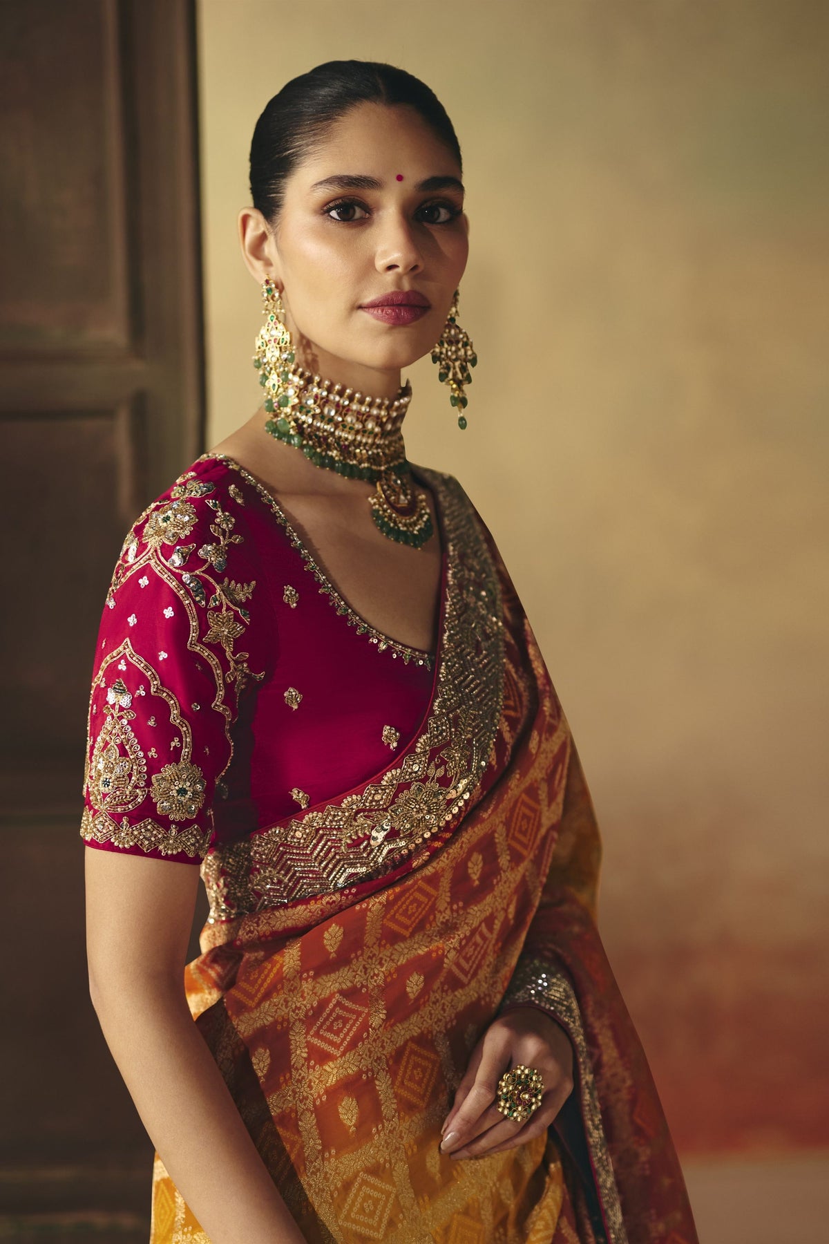 Radiant Yellow Pure Georgette Saree Weaving Work Embroidered Border for Women