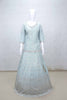Aqua Blue Embroidered Lehenga Choli with Mirror and Sequin Work and Scalloped Zari Border - Mangaldeep NX