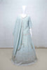 Aqua Blue Embroidered Lehenga Choli with Mirror and Sequin Work and Scalloped Zari Border - Mangaldeep NX