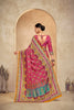 Awesome Pink and Orange Bandhani Printed Saree with Traditional Motifs - Mangaldeep NX