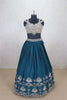 Beautiful Teal Blue Embroidered Lehenga Choli - Mangaldeep NX