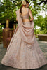 Beige Embroidered Silk Lehenga Choli with Sequin and Mirror Work Dupatta - Mangaldeep NX