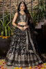 Black Embroidered Silk Lehenga Choli with Zari Work and Net Dupatta for Festive Wear - Mangaldeep NX
