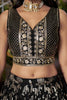 Black Embroidered Silk Lehenga Choli with Zari Work and Net Dupatta for Festive Wear - Mangaldeep NX