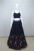 Black Floral Embroidered Lehenga Set with Tie - Up Shrug and Sweetheart Blouse - Mangaldeep NX