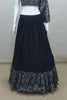 Black Georgette Lehenga Choli with Geometric Print Crop Top and Dupatta - Mangaldeep NX
