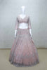Blush Pink Mirror Embellished Net Lehenga Choli Set - Mangaldeep NX