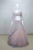 Blush Pink Mirror Embellished Net Lehenga Choli Set - Mangaldeep NX