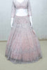 Blush Pink Mirror Embellished Net Lehenga Choli Set - Mangaldeep NX