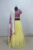 Bright Yellow Lehenga with Designer Maroon Crop Top and Bandhani Style Dupatta - Mangaldeep NX
