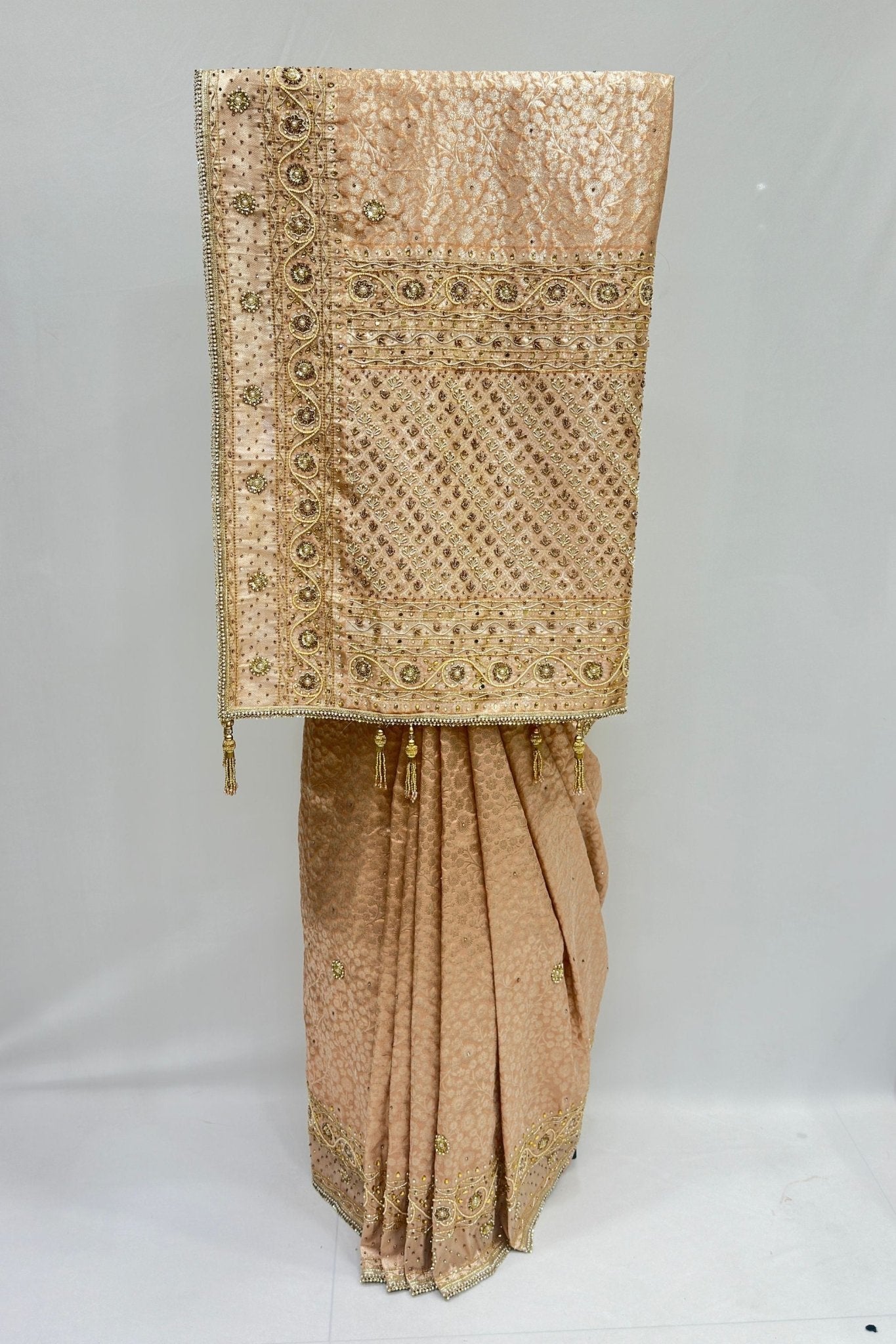 Champagne Gold Banarasi Silk Saree - Mangaldeep NX