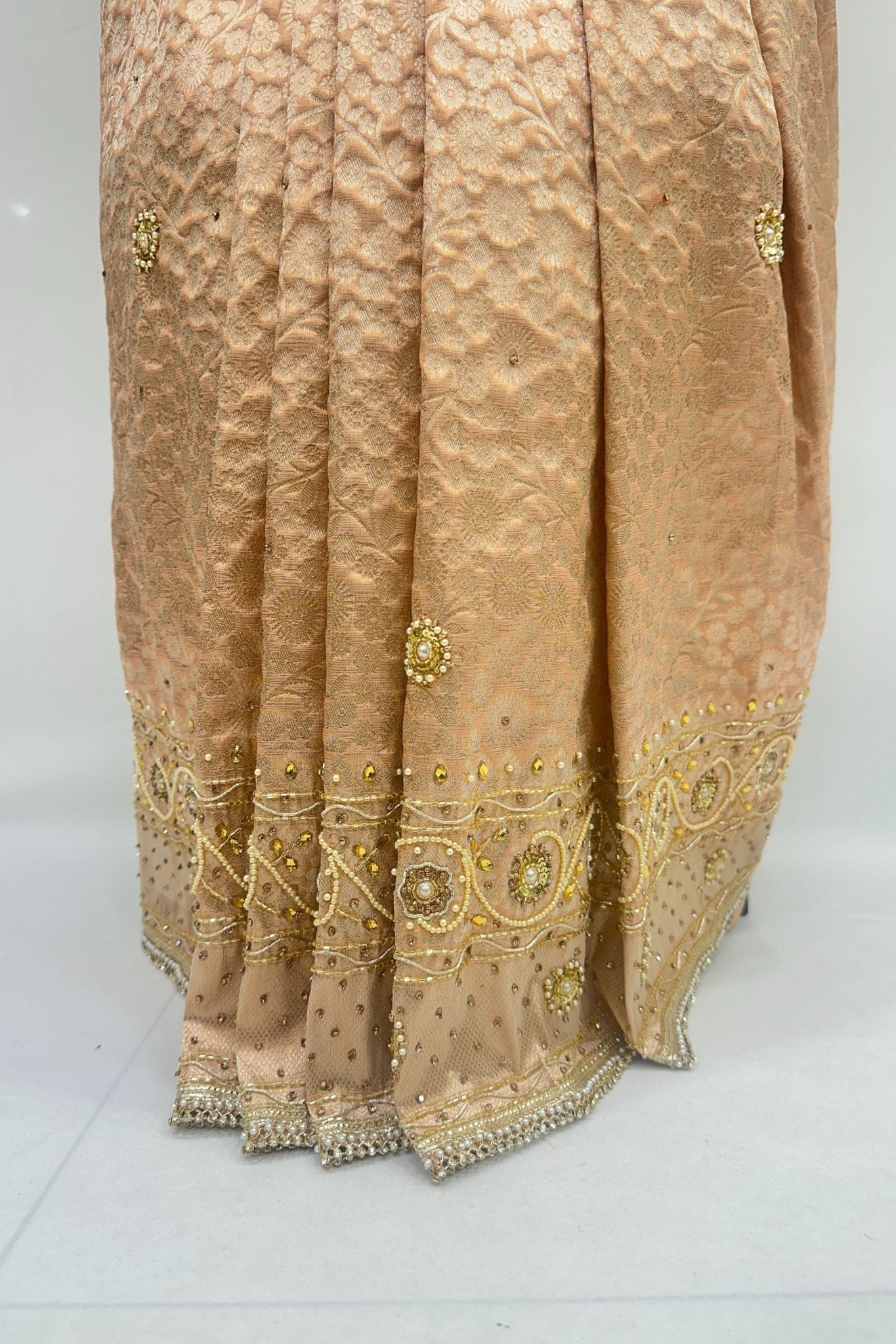 Champagne Gold Banarasi Silk Saree - Mangaldeep NX