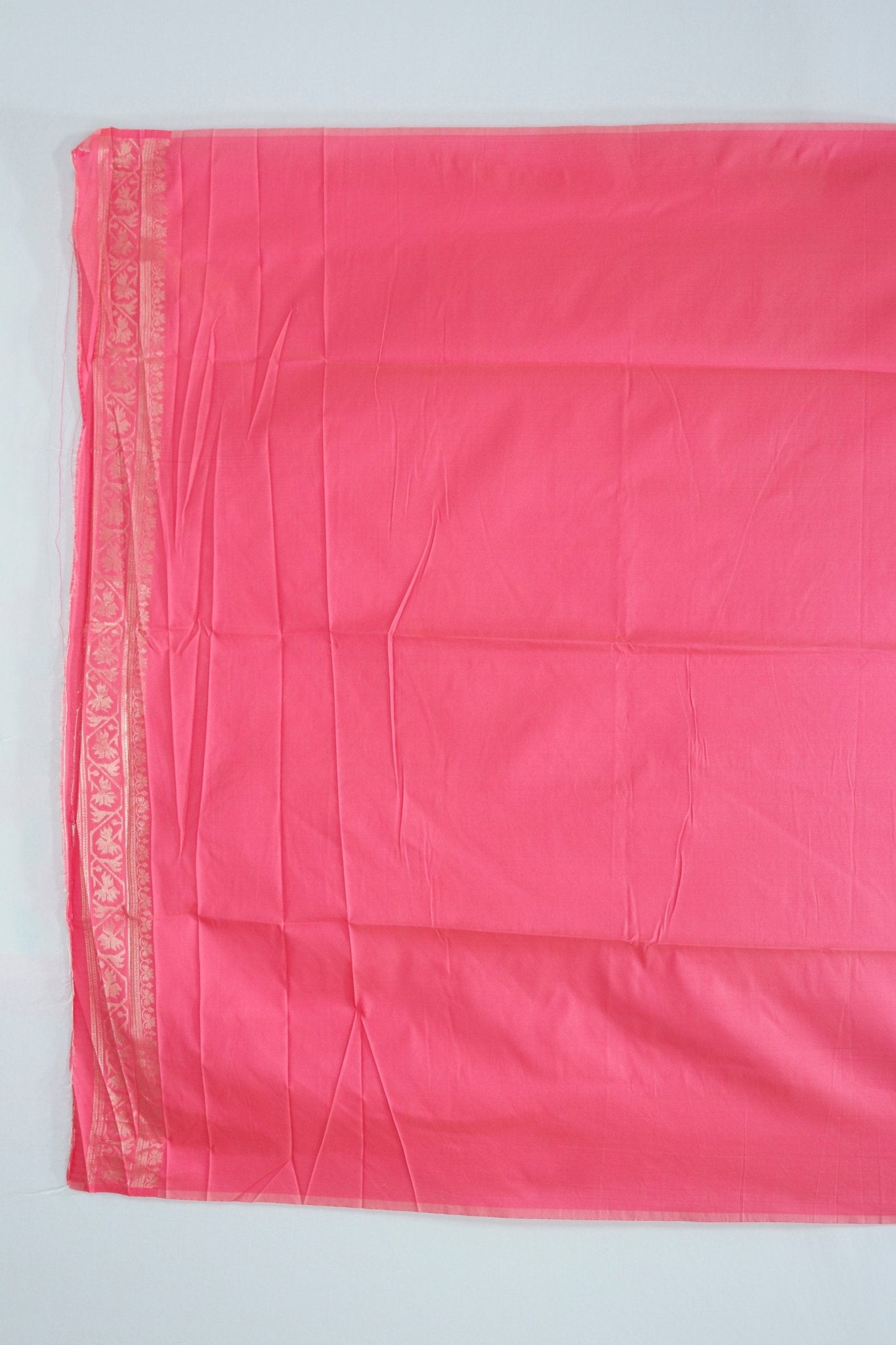 Cream Ikat Print Saree with Contrasting Pink Banarasi Woven Pallu and Border - Mangaldeep NX