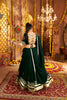Dark Green Mirror Embroidered Navratri Lehenga Choli Set with Golden Striped Border - Mangaldeep NX