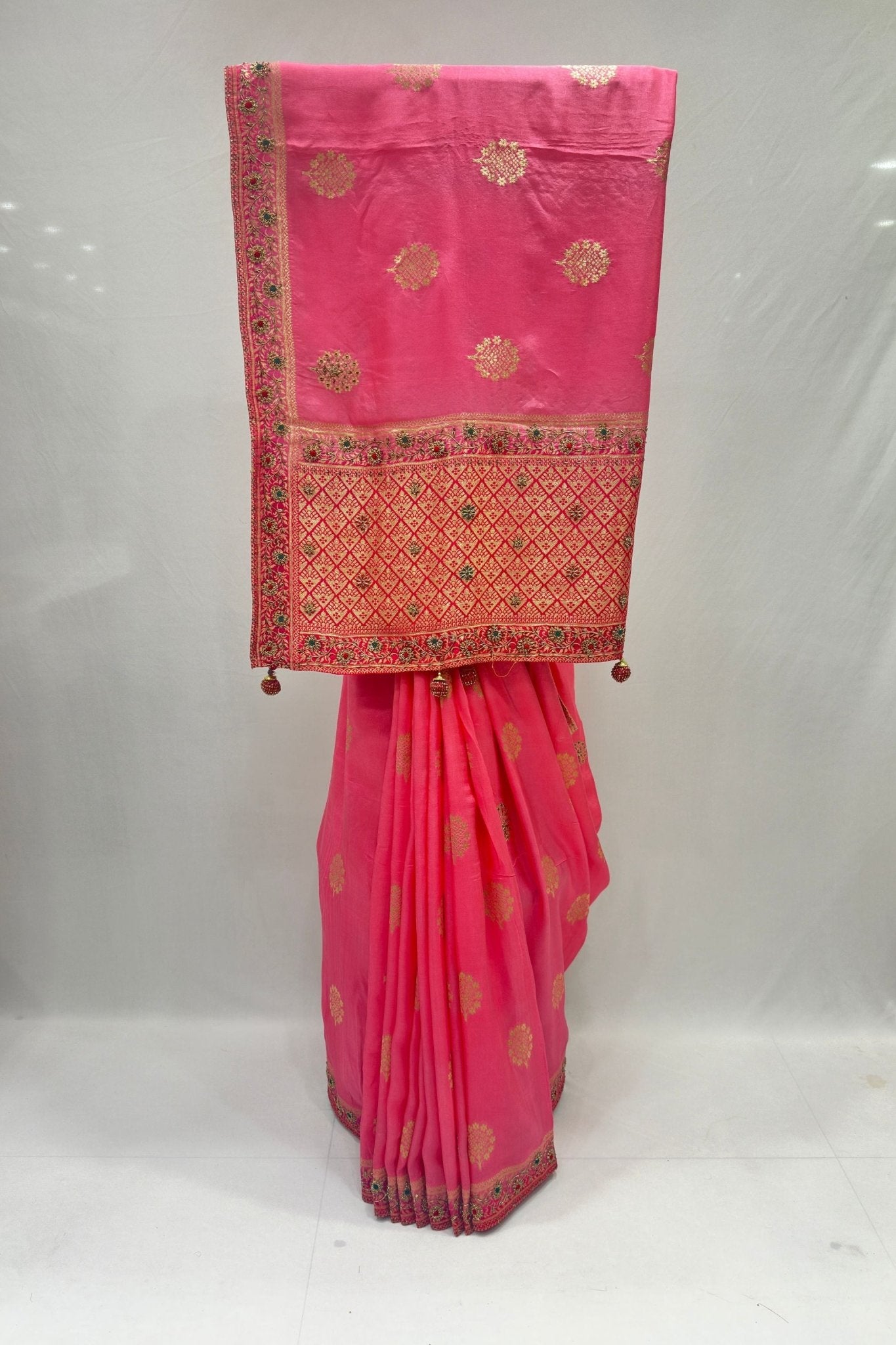 Delicate Pink Dola Silk Saree - Mangaldeep NX