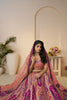 Designer Orange & Pink Festive Lehenga Set with Zari Work - Mangaldeep NX