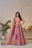 Designer Orange & Pink Festive Lehenga Set with Zari Work - Mangaldeep NX