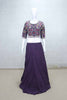 Designer Purple Embroidered Lehenga Choli Set with Floral Dupatta - Mangaldeep NX