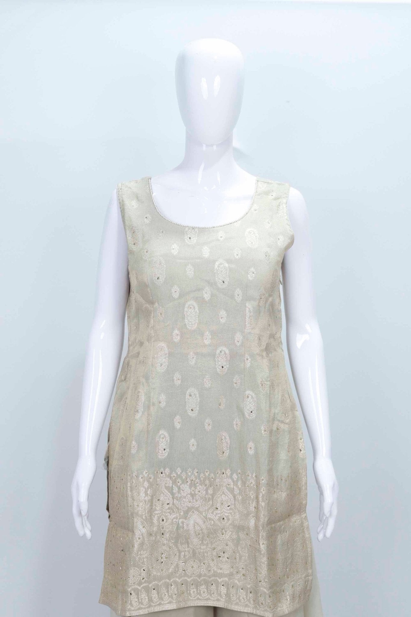 Elegant Beige Embroidered Palazzo Suit with Dupatta - Mangaldeep NX