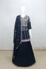 Elegant Black Embroidered Crop Top Style Lehenga Set with Dupatta - Mangaldeep NX
