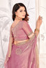 Elegant Party Wear Pink Saree with Golden Embroidery - Mangaldeep NX