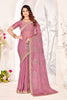 Elegant Party Wear Pink Saree with Golden Embroidery - Mangaldeep NX