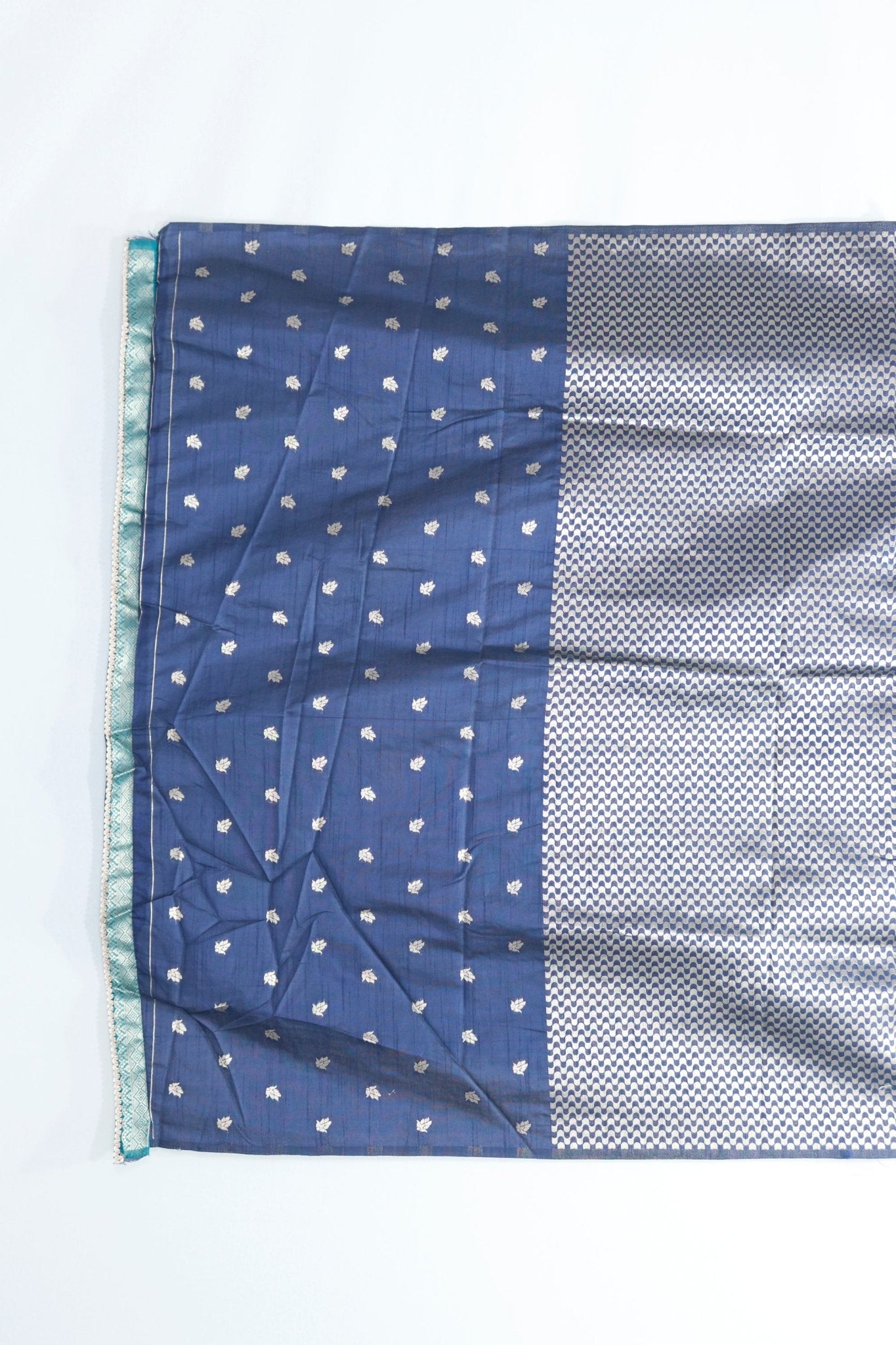 Elegant Teal Blue Banarasi Silk Saree with Antique Zari Weaving & Paisley Motifs – Festive & Wedding Wear - Mangaldeep NX
