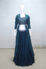 Elegant Teal Blue Embroidered Lehenga Choli with Jacket - Mangaldeep NX