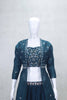 Elegant Teal Blue Embroidered Lehenga Choli with Jacket - Mangaldeep NX