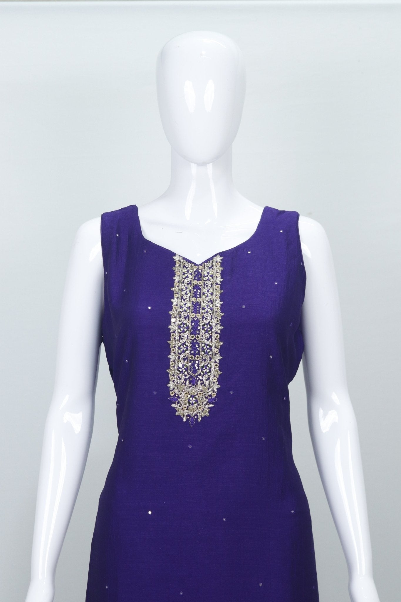 Embroidered Purple Straight Suit Set with Printed Floral Dupatta Festive & Ethnic Wear for Women - Mangaldeep NX