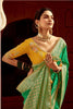 Emerald Green Banarasi Silk Saree with Gold Zari Work - Mangaldeep NX