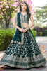Emerald Green Embroidered Silk Lehenga Choli with Sequin Detailing and Net Dupatta - Mangaldeep NX