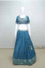 Festive Teal Blue Embroidered Silk Lehenga Choli with Dupatta - Mangaldeep NX