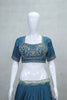 Festive Teal Blue Embroidered Silk Lehenga Choli with Dupatta - Mangaldeep NX
