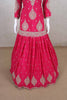 Fuchsia Pink Embroidered Lehenga Choli with Net Dupatta and Long Kurti - Mangaldeep NX