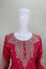 Fuchsia Pink Embroidered Lehenga Choli with Net Dupatta and Long Kurti - Mangaldeep NX