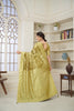 Graceful Light Olive Green and Sea Green Woven Linen Silk Saree - Mangaldeep NX